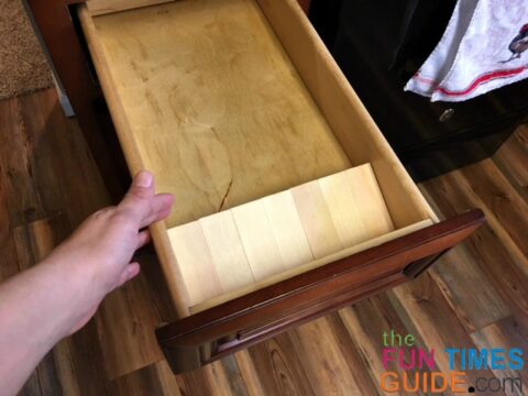 This is what it looks like with only ONE spice drawer insert in place.