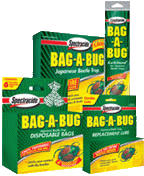 Spectracide's Bag-a-bug products, including bags and lures.