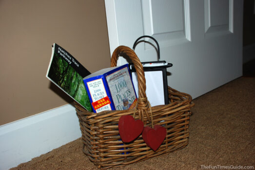 This is a medium-sized basket used as a door stop. Larger baskets work great too. 