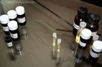 A few bottles of Essential Oils used for aromatherapy.