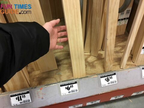 I bought the pine board at Home Depot.