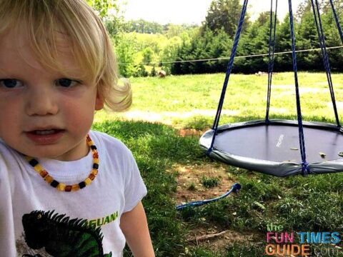 I wanted a durable backyard swing that wouldn't be difficult to keep clean. photo by Candida at TheFunTimesGuide.com