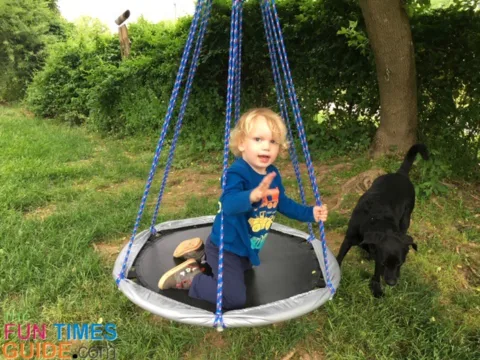 This is a great DIY tree swing for kids... but adults would appreciate a bigger one.