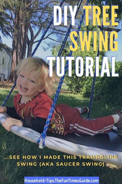 DIY tree swing tutorial - see how I made this trampoline swing.