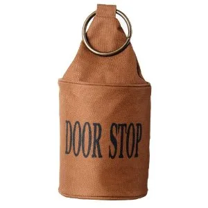 A small, fabric door stop that won't damage your hardwood floors.
