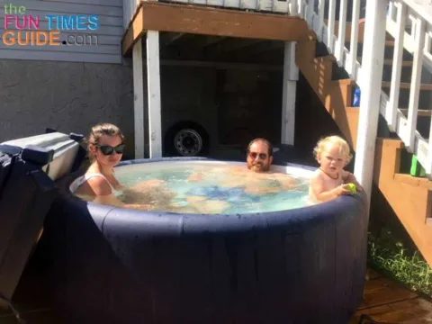 Our Softub is the perfect size for our backyard deck and we enjoy a lot of peaceful family time in our hot tub.
