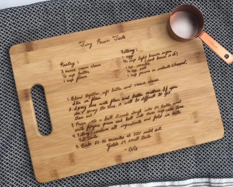 A custom cutting board personalized with your favorite recipe and personal notes! 