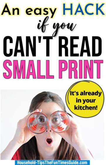 Here's an easy hack if you can't read small print (using something already in your kitchen).