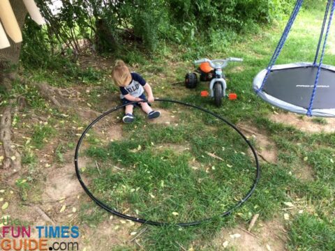 The circular frame pieces together quickly and easily - it's held in place by the provided screws.
