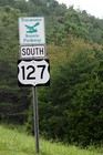 Highway 127 sign near Dunlap, Tennessee -- this is the CORRECT road that the 'World's Longest Yard Sale' in on!