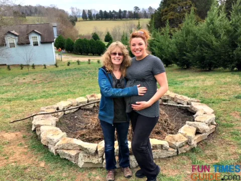 My mom and I built this firepit when I was 42 weeks pregnant - the day before my son was born!