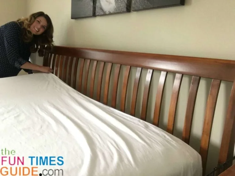 how to do triple sheeting to make the bed like hotels do - step 2