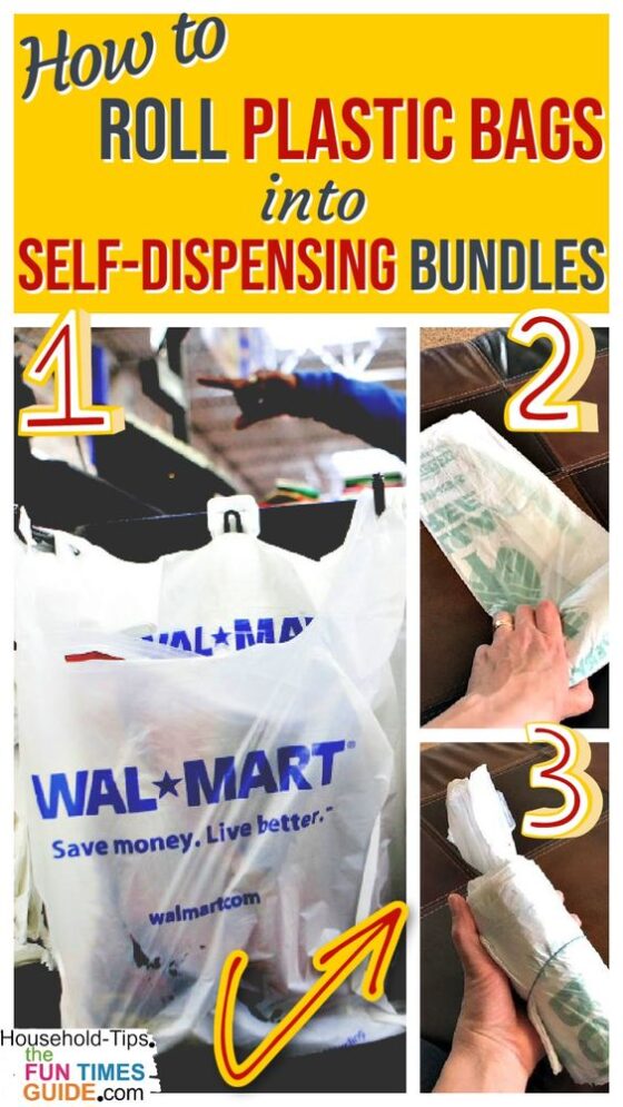 How To Roll Plastic Bags So You Can Pull One Bag Out At A Time DIY