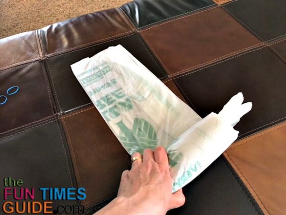 I'll show you how to fold plastic bags into small, self-dispensing bundles like this - so you can pull out only one at a time. 