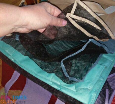 The mesh bottoms make the bags lightweight, easy to tote around, and yet durable.
