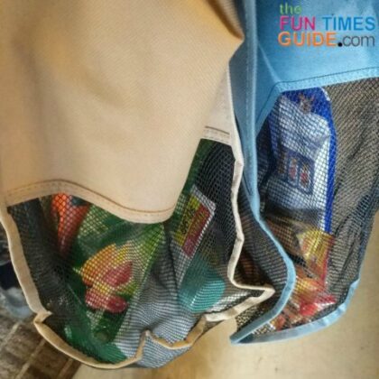 I actually like being able to see what's inside these reusable shopping cart bags, thanks to their mesh bottom.