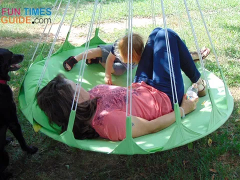 This hammock swing is big enough for my son and I to lounge on together.