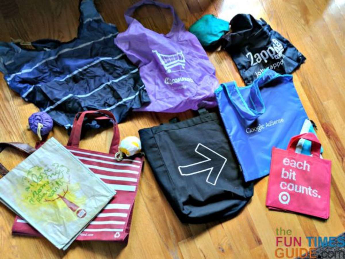 my-reusable-shopping-bags These are just a few of the reusable shopping bags I've collected through the years. (I have more than one of each design, and several more too - but these are my favorites.)