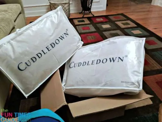 Our old down pillows lasted 10 years! These are our newest Cuddledown pillows.