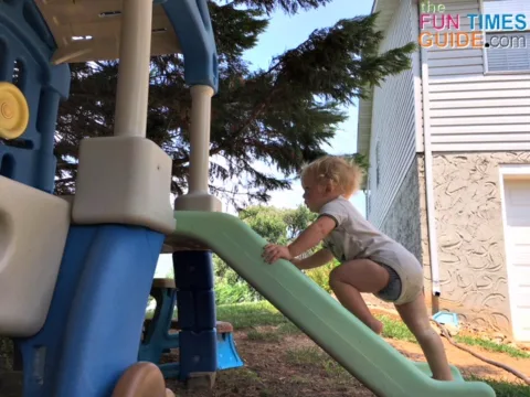 My son, the little climber, really enjoys his new Little Tikes outdoor climber!