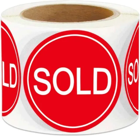 These large red SOLD stickers are attention-getting for sure. I use them to indicate items that are NOT for sale in my garage, and to hold items that people have already paid for and will be back to pick up later.