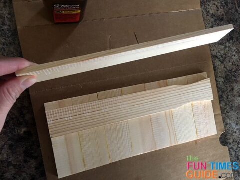 After I glued the tapered support piece, I then glued the non-tapered riser piece.