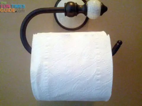 wrong toilet paper roll direction: up
