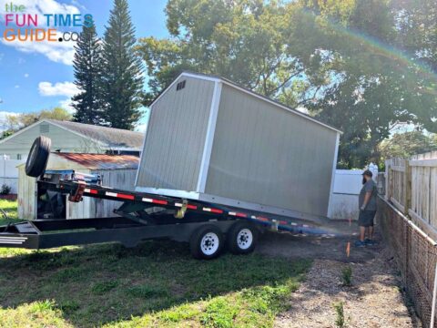 This is the Tuff Shed team installing the new shed in my yard. 