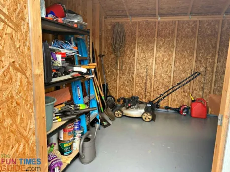 Here's a look inside my new Tuff shed - interior view