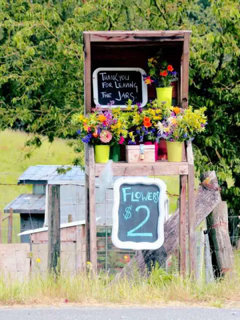 Imagine having your own little farm stand or flower stand to sell homemade items during your yard sale...