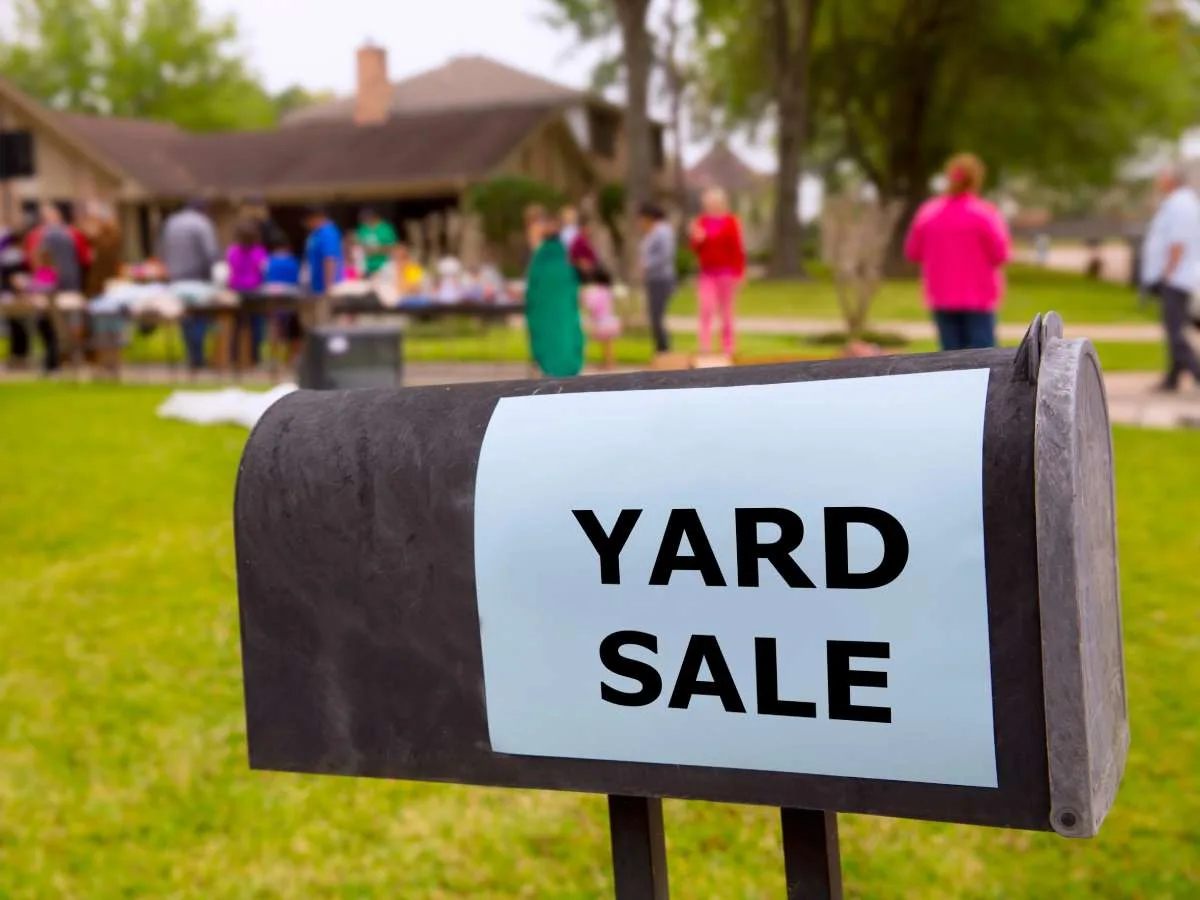 Don't overlook the obvious... your mailbox is the first, most prominent thing people see on your property. Call some attention to it for your garage sale!