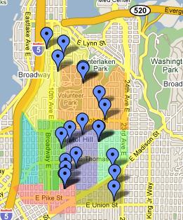 Here's how to post your yard sale online. (This is an example of map dots showing yard sales online and on smart phones.)